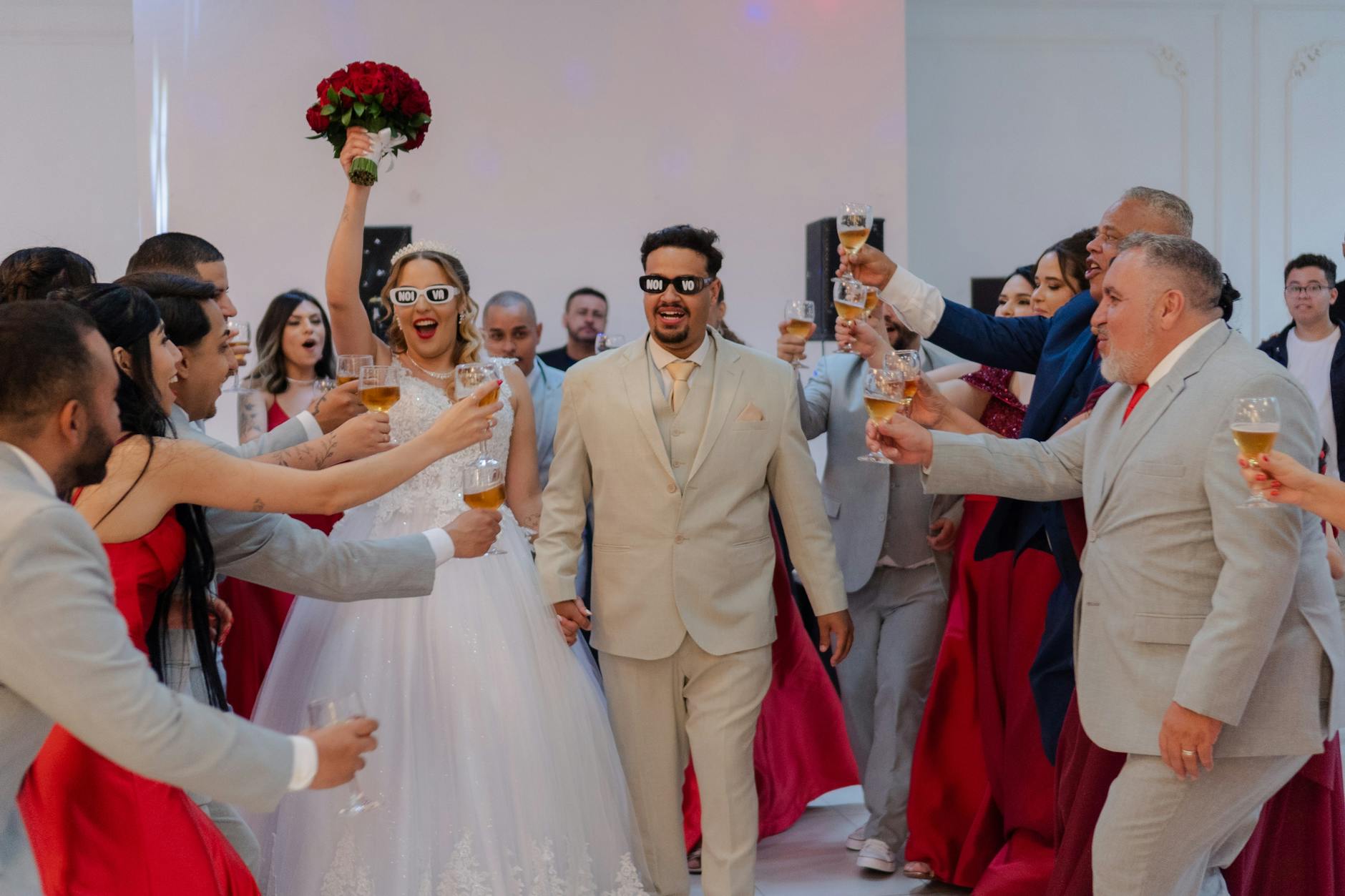 Das Brautpaar im Abendrot